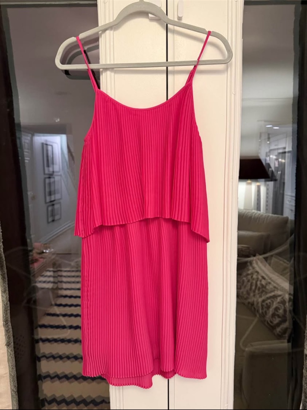 Parker Hot Pink Pleated Mini Dress